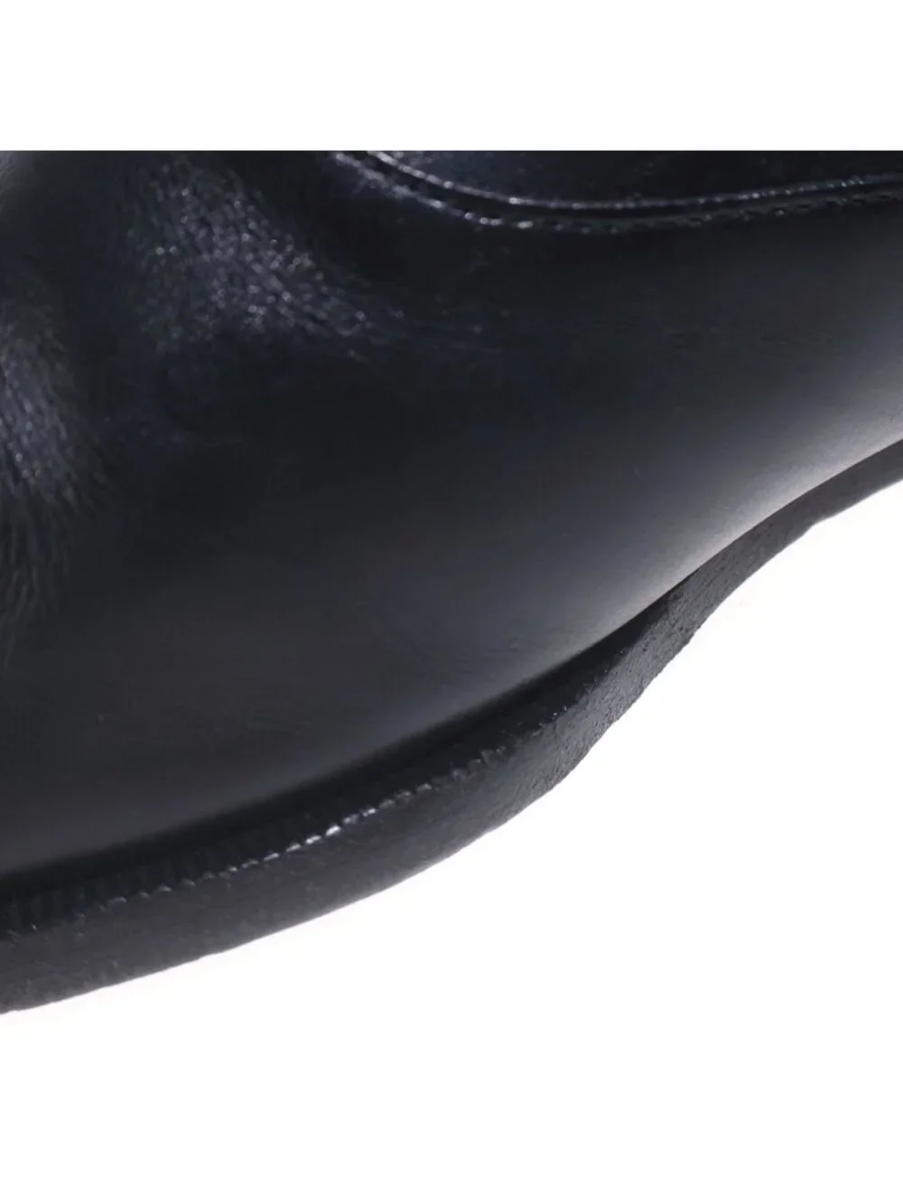 Gucci Logo Leather Side Gore Boots Black